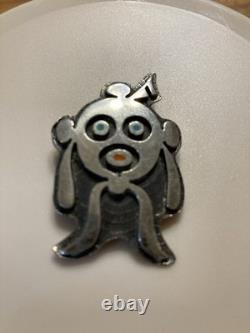 Hopi Mudhead Vintage Pin Sterling Silver 9 grams 1.75x1.17