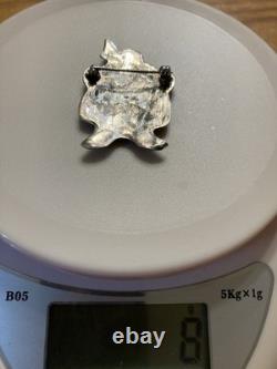 Hopi Mudhead Vintage Pin Sterling Silver 9 grams 1.75x1.17