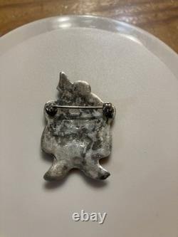 Hopi Mudhead Vintage Pin Sterling Silver 9 grams 1.75x1.17