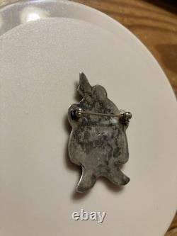 Hopi Mudhead Vintage Pin Sterling Silver 9 grams 1.75x1.17