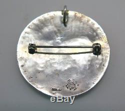 Hopi Sterling Silver Overlay Pendant or Pin by Mitchell Sockyma