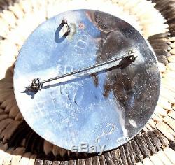 Hopi Vintage Sterling Silver Overlay Bear Paw Pin Pendant, Hallmarked