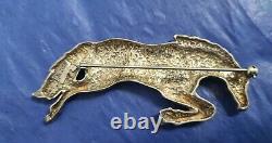 Horse jumping stallion Vintage AL Zuni native america artisan crafted brooch pin