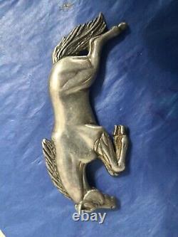 Horse jumping stallion Vintage AL Zuni native america artisan crafted brooch pin