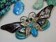 Huge 3.5 Zuni Abalone Turquoise Onyx Sterling Silver Butterfly Pin Pendant