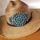 Huge! Angela Lee, Navajo, Sterling Silver Turquoise Brooch, Cowboy Hat Pin