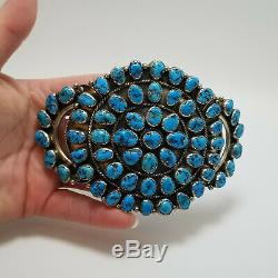 Huge! Angela Lee, Navajo, Sterling Silver Turquoise Brooch, Cowboy Hat Pin