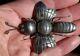 Huge Joe Eby Old Navajo Design Ornate Stampwork Beetle Insect Bug Brooch Pin