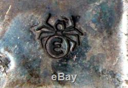 Huge JOE EBY Old Navajo Design Ornate Stampwork BEETLE INSECT BUG Brooch Pin