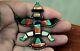 Huge Old Pawn Zuni Sterling Silver Knifewing Brooch Pin Turquoise Onyx Coral