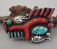 Important Lg Vntg Zuni Romancito Pin / Brooch Sterling Branch Coral Turquoise