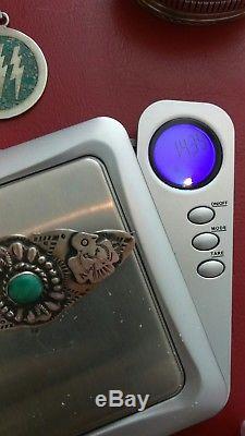 INCREDIBLE Vintage NAVAJO PIN Fred Harvey style, Turquoise and Sterling Silver