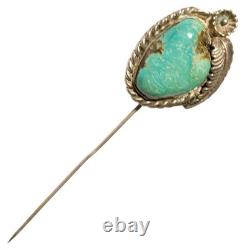 Important Herman Lee Navajo Sterling Silver Royston Turquoise Hat Pin