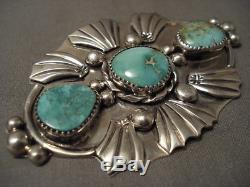 Important Very Famous Artist Kee Joe Benally Turquoise Silver Pin