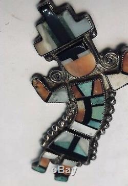 Incredible Large Indian Native AMERICAN Mosaic Channel Inlay Rainbow Man Dancer