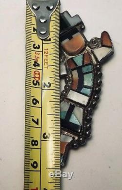 Incredible Large Indian Native AMERICAN Mosaic Channel Inlay Rainbow Man Dancer