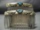 Incredible Vintage Navajo Sterling Silver Turquoise Hair Combs Barrtte Pin