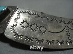 Incredible Vintage Santo Domingo Deep Stamp Sterling Silver Hair Barrette Pin