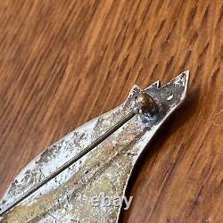 Ira Custer Signed Vintage Navajo Sterling Silver Bear Heartline Pin Brooch 3h
