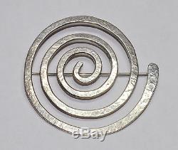 JAN LOCO Apache Sterling Swirl Pin 925 Silver Native American Broach Indian NICE