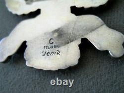 JERRY COWBOY Native American Stone Inlay Sterling Silver Knifewing Kachina Pin