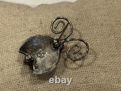 JOE EBY GEEBIES HAND STAMPED LADY BUG 925 STERLING SILVER BROOCH PIN SW 5.75 g