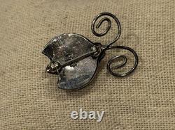 JOE EBY GEEBIES HAND STAMPED LADY BUG 925 STERLING SILVER BROOCH PIN SW 5.75 g