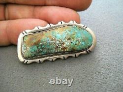 JOHN DELVIN Southwestern Native American Turquoise Sterling Silver Pin / Brooch