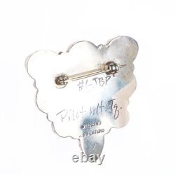 JP Platero Pilot Mountain turquoise sterling silver butterfly pin/brooch