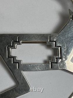 Joe Delgarito Navajo Native American Signed Sterling Deer Pin Brooch (R1)