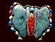 Kirk Smith Outstanding Huge Sterling /turquoise Pendant /pin Huge 3.25 X 2.75