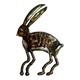 Katherine Johnson Hopi Rabbit Brooch Gold Tone Metal Anasazi Handmade Signed 3