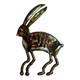 Katherine Johnson Hopi Rabbit Brooch Pin 3 Inch Gold Tone Metal Anasazi Handmade