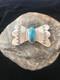 Kingman Turquoise Pin Navajo Sterling Silver Native American 8666