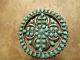 Large 2 3/4 Vintage Zuni Sterling Silver Petit Point Turquoise Cluster Pin