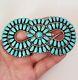 Large Sterling Lmb Larry Moses Begay Turquoise Brooch Pendant