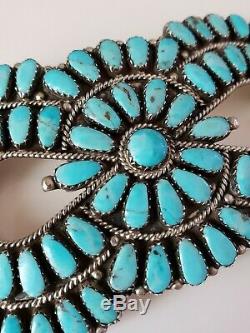 LARGE Sterling LMB Larry Moses Begay Turquoise Brooch Pendant