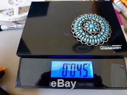 LARRYMOSES BEGAY Outstanding Cluster Sterling /Turquoise Pendant /Pin HUGE 3.25