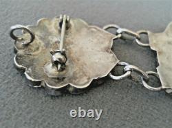 LG Native American Zuni Multi-Stone Inlay Sun Face Sterlin Silver Pin Pendant 4