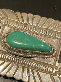 LINDA EUSTACE Cochiti Sterling Silver Turquoise Navajo Pin Pendant Belt Buckle