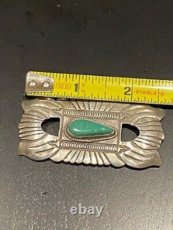 LINDA EUSTACE Cochiti Sterling Silver Turquoise Navajo Pin Pendant Belt Buckle