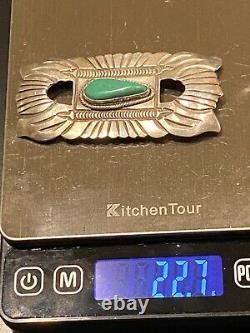 LINDA EUSTACE Cochiti Sterling Silver Turquoise Navajo Pin Pendant Belt Buckle