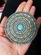 Lmb Larry Moses Begay Sterling Petit Point Turquoise Pin Pendant Huge 3-7/8