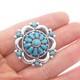 Lorraine Waatsa Zuni Old Pawn 925 Sterling Silver Turquoise Pin Brooch / Pendant