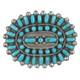 Large 1975 Peyketewa Zuni Sterling And Turquoise Cluster Pin