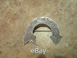 Large EXTRA OLD Fred Harvey Era Navajo Sterling Silver CURVED ARROW Pin