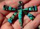 Large Jonathan Beyuka Zuni Sterling Silver Turquoise & Onyx Dragonfly Brooch Pin