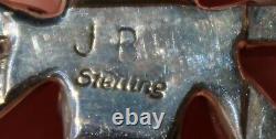 Large Jonathan Beyuka Zuni Sterling Silver Turquoise & Onyx DRAGONFLY Brooch Pin