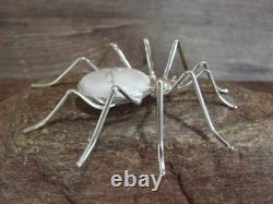 Large Native American Sterling Silver & Howlite Spider Pin by Garfield