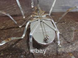 Large Native American Sterling Silver & Howlite Spider Pin by Garfield
